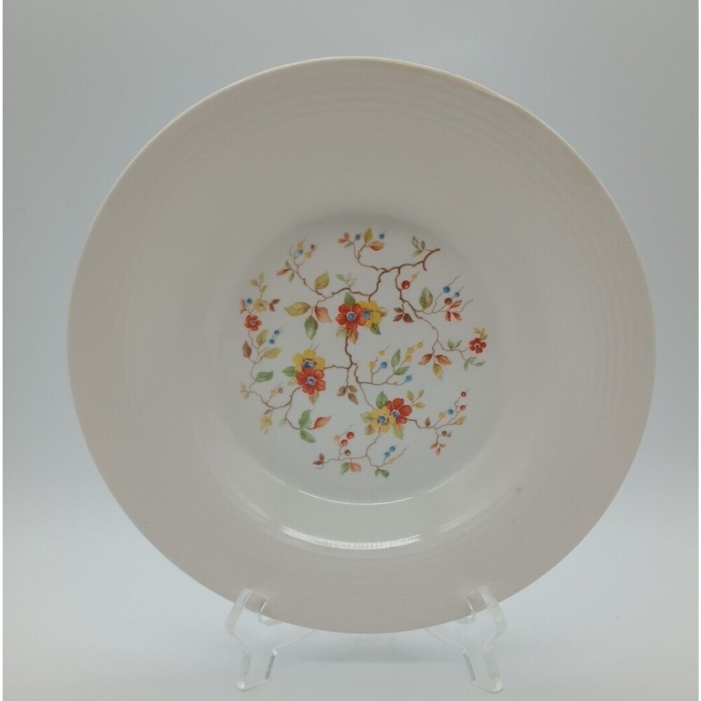 Sebring Pottery Autumnal Floral Bowl Branches Berries